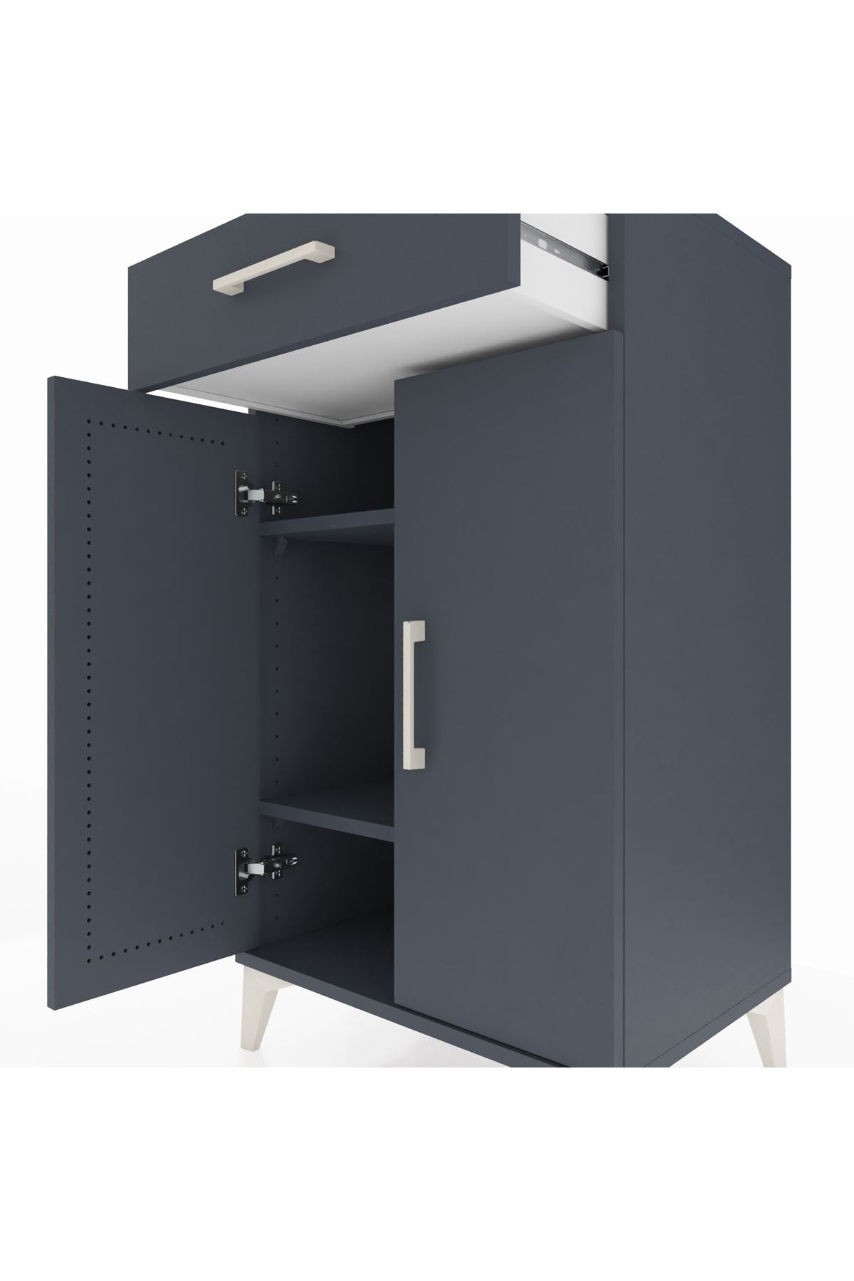 Hyperion Komodin 2 Raflı Tek Çekmeceli 2 Kapaklı 60x44x106 - S48M005V5B