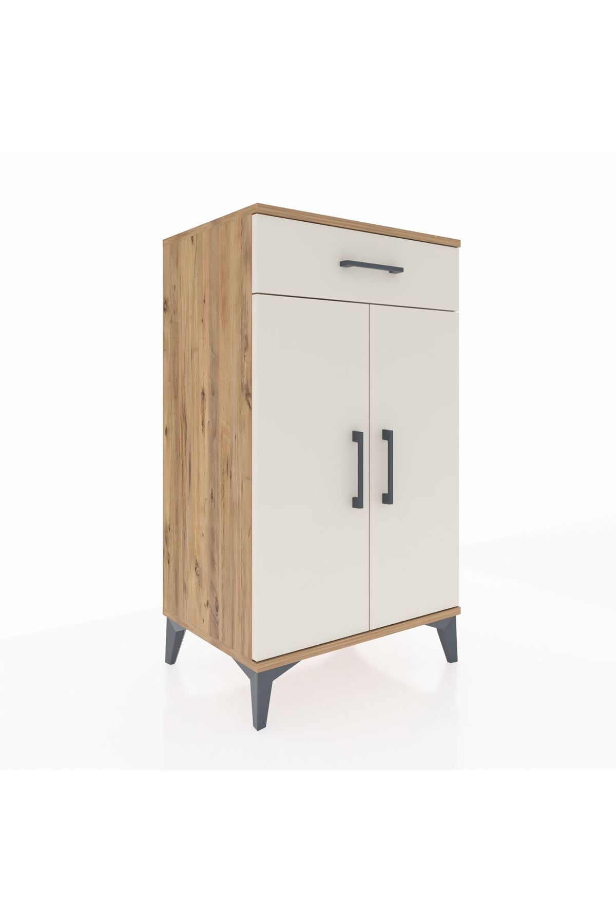 Hyperion Komodin 2 Raflı Tek Çekmeceli 2 Kapaklı 60x44x106 - S48M005V7B
