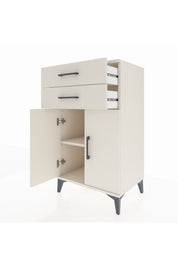 Hyperion Komodin Tek Raflı 2 Çekmeceli 2 Kapaklı 60x44x106 - S48M006V1B