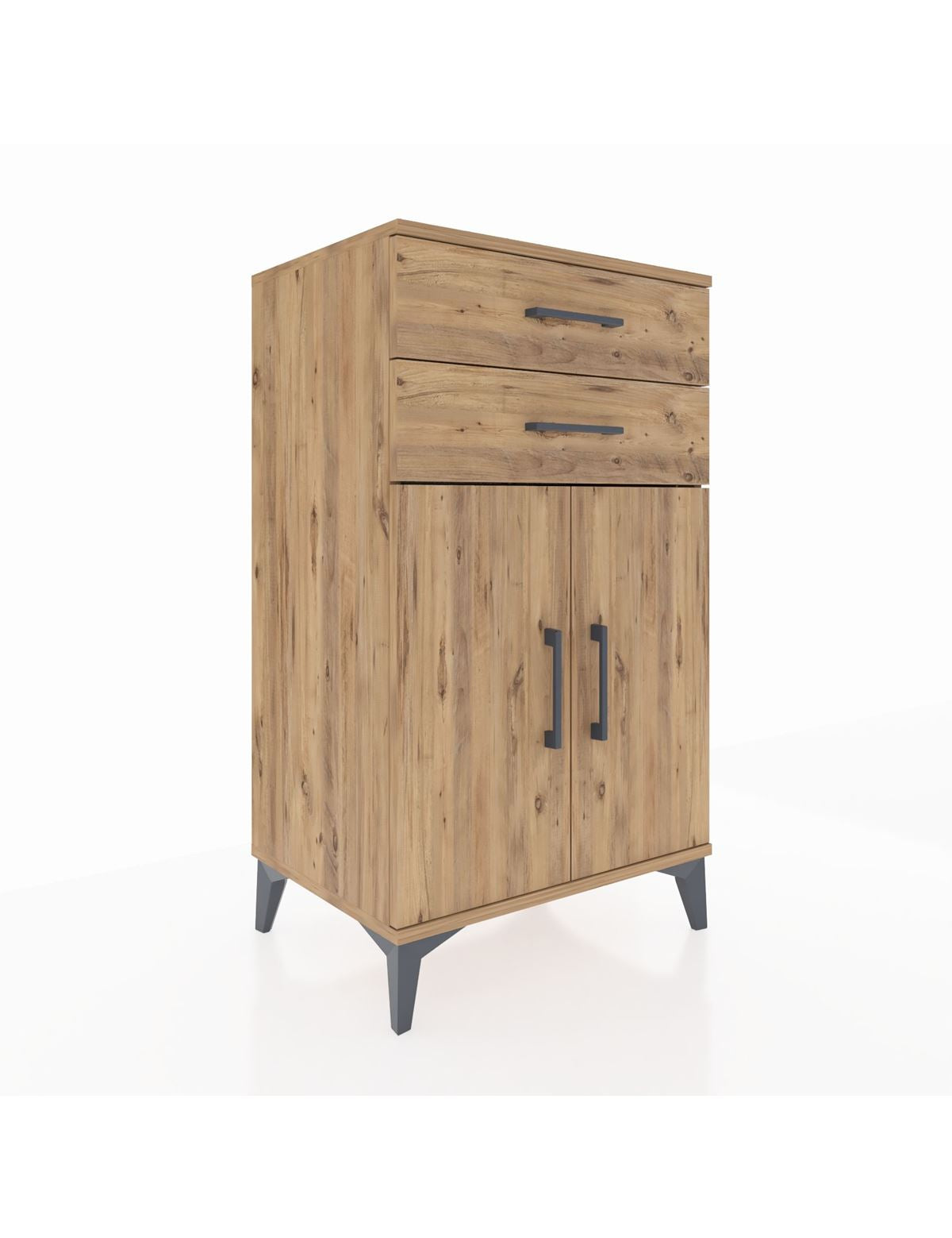 Hyperion Komodin Tek Raflı 2 Çekmeceli 2 Kapaklı 60x44x106 - S48M006V9B
