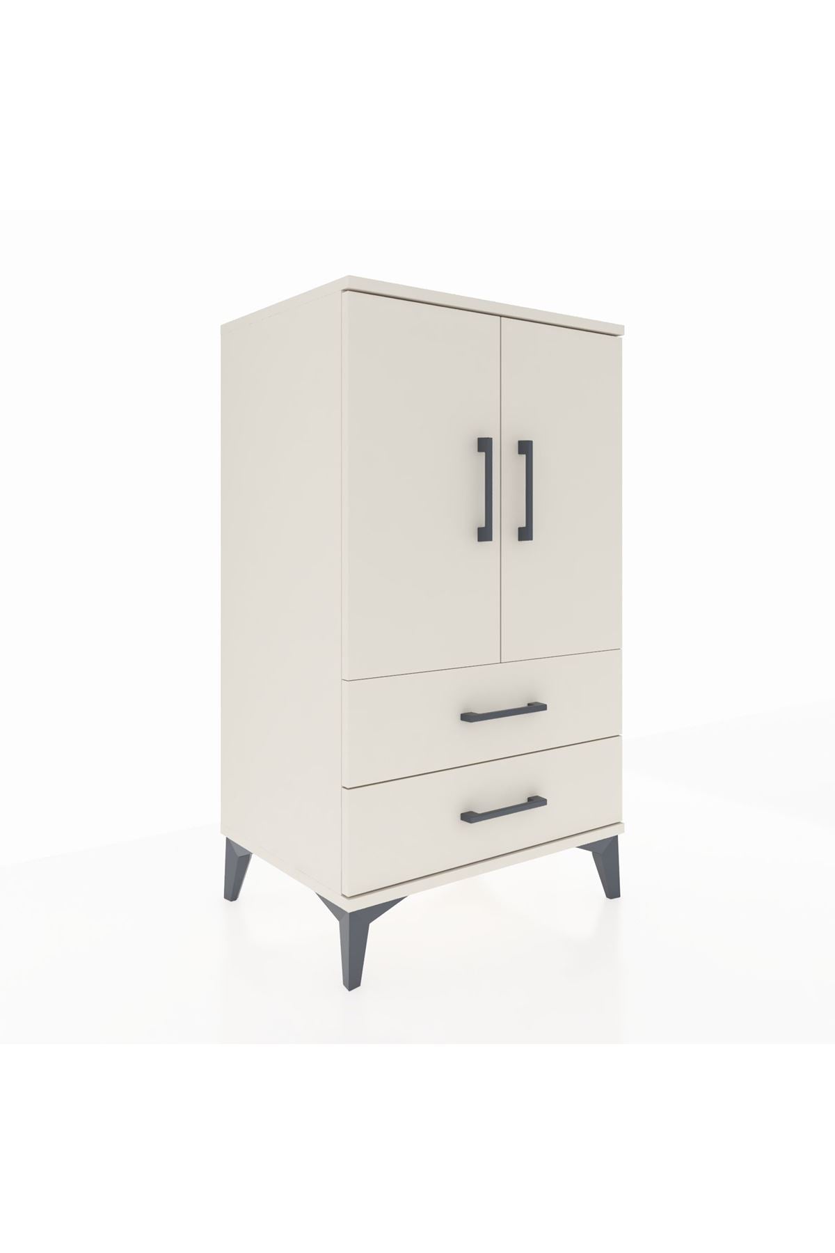 Hyperion Komodin 2 Raflı 2 Çekmeceli 2 Kapaklı 60x44x106 - S48M007V1B