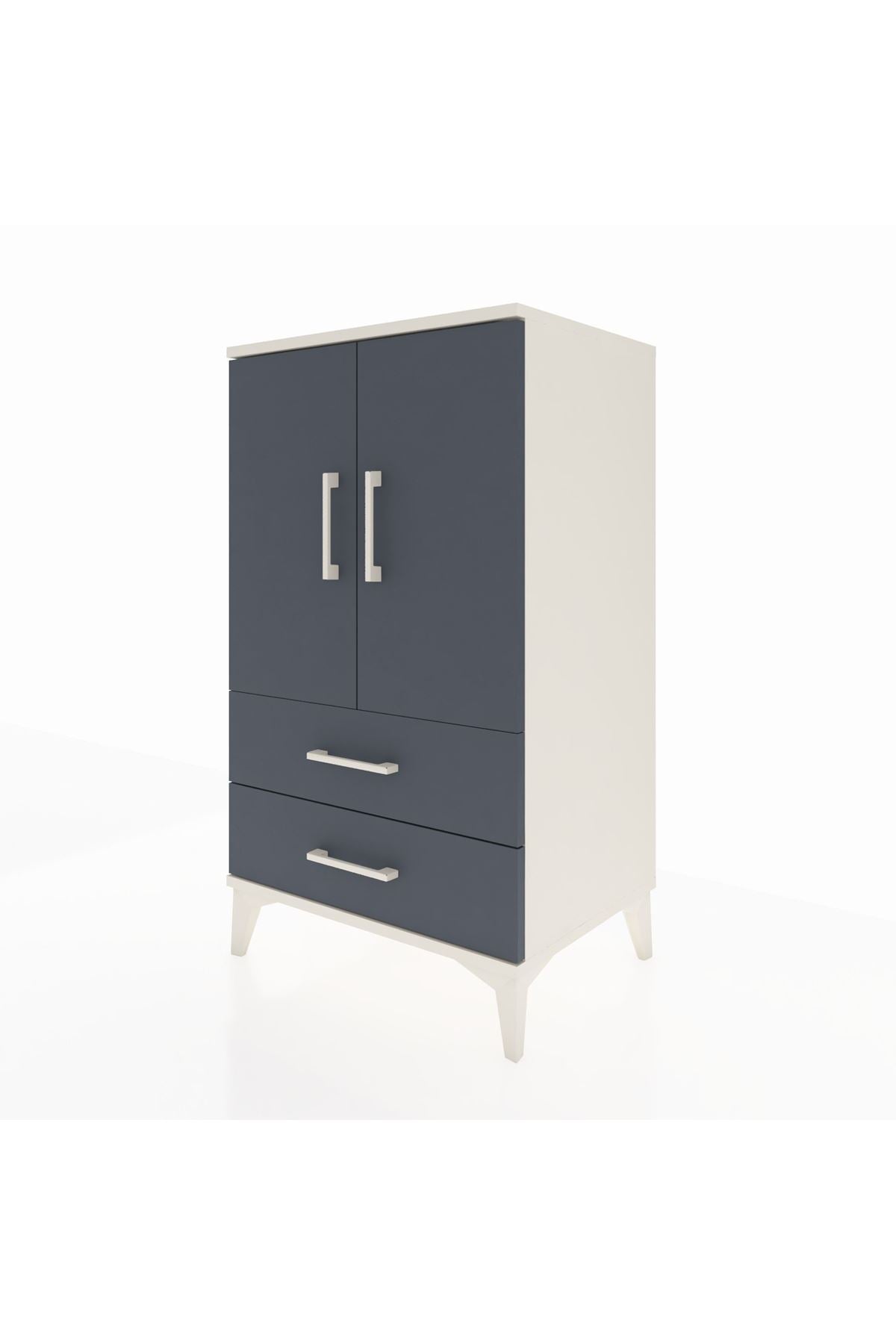 Hyperion Komodin 2 Raflı 2 Çekmeceli 2 Kapaklı 60x44x106 - S48M007V2B