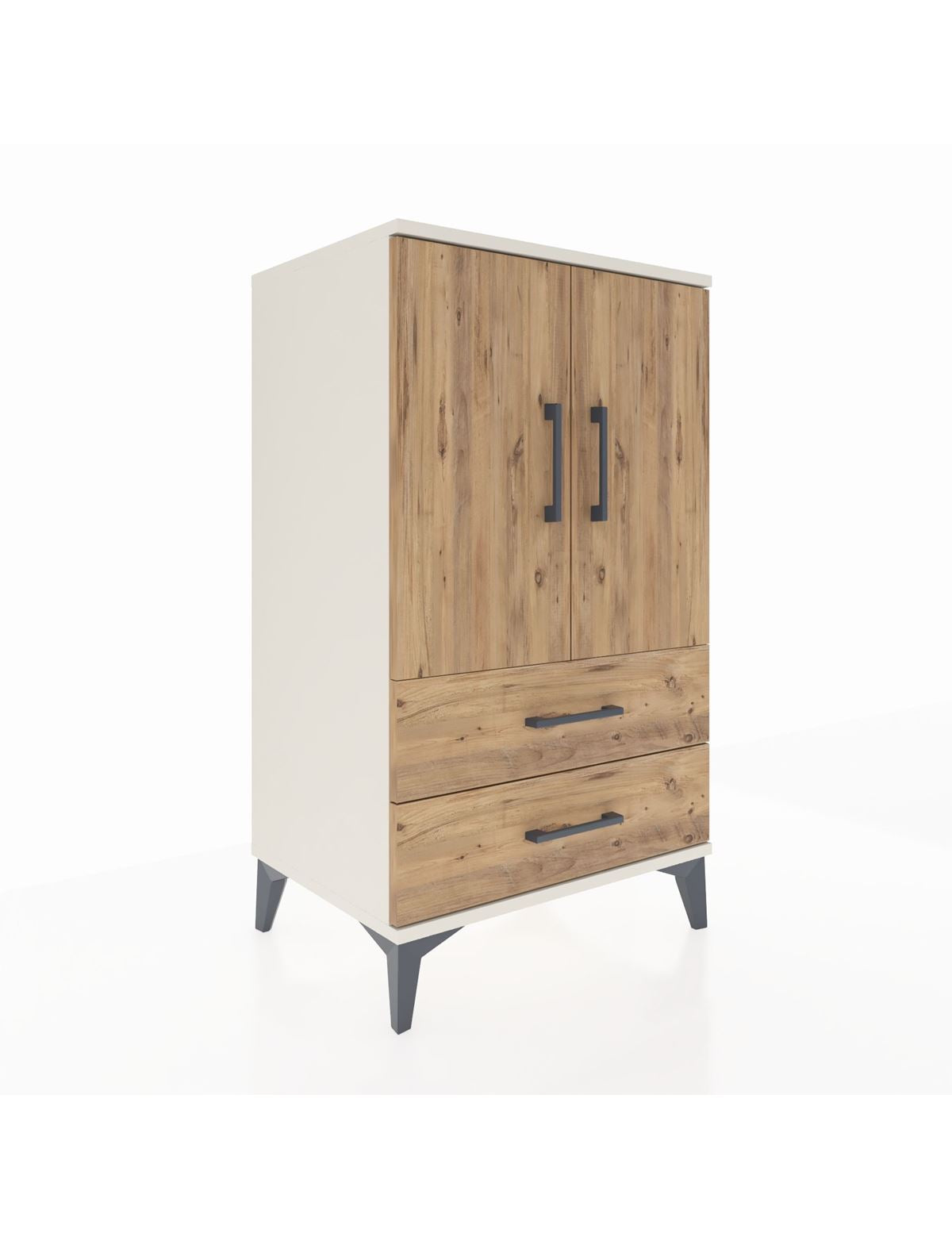 Hyperion Komodin 2 Raflı 2 Çekmeceli 2 Kapaklı 60x44x106 - S48M007V3B