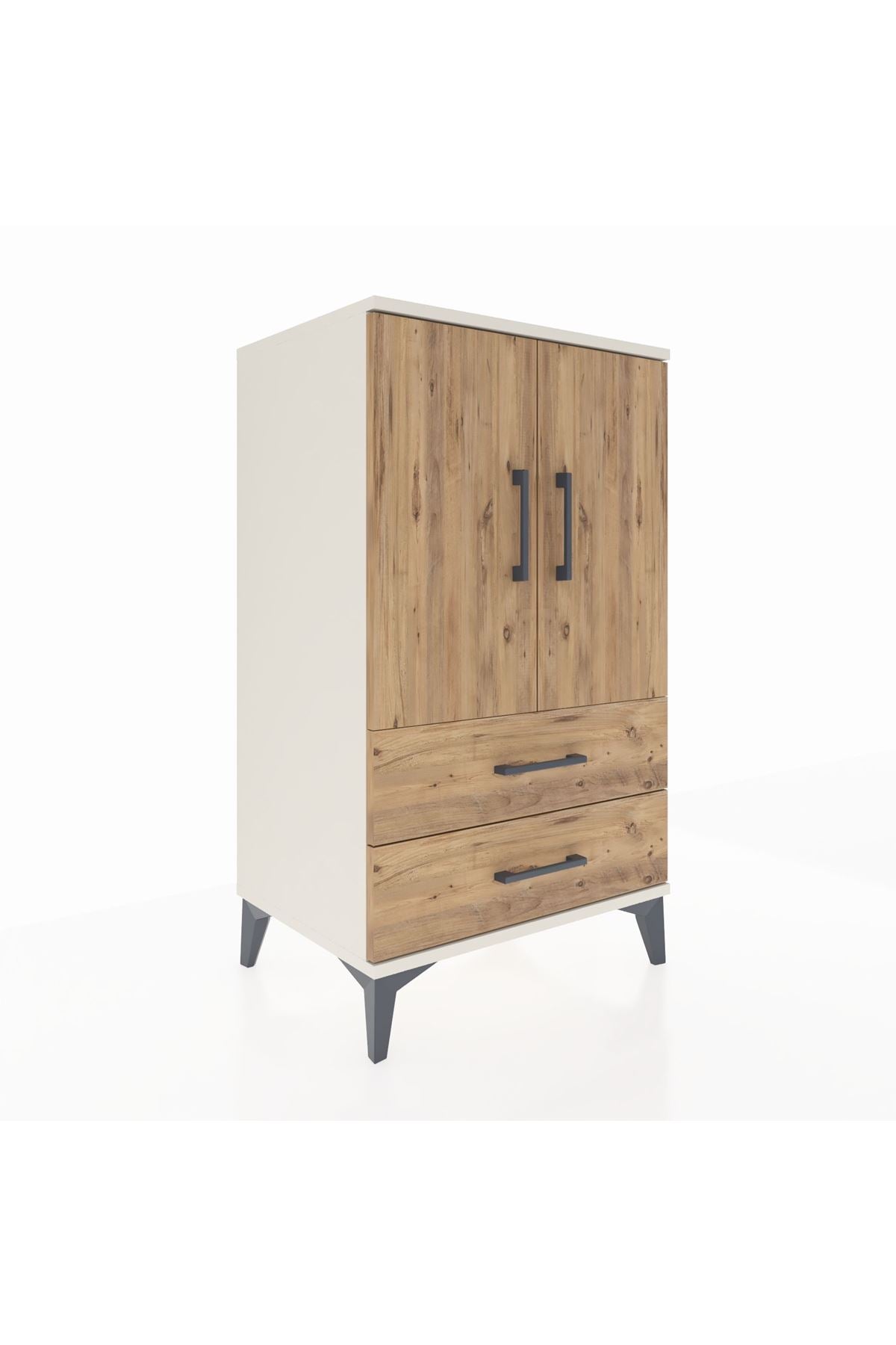 Hyperion Komodin 2 Raflı 2 Çekmeceli 2 Kapaklı 60x44x106 - S48M007V3B