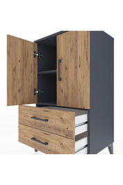Hyperion Komodin 2 Raflı 2 Çekmeceli 2 Kapaklı 60x44x106 - S48M007V6B
