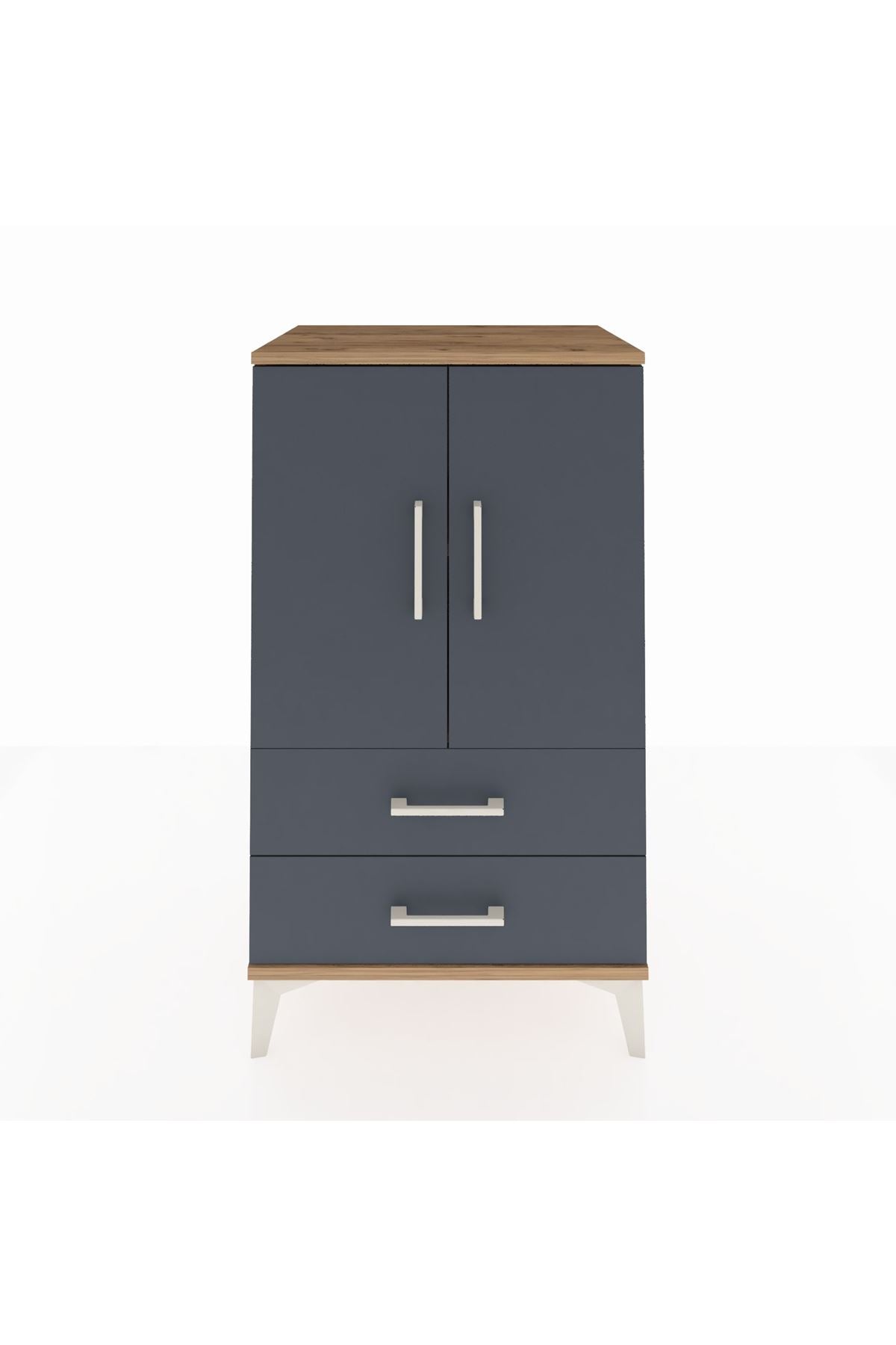 Hyperion Komodin 2 Raflı 2 Çekmeceli 2 Kapaklı 60x44x106 - S48M007V8B