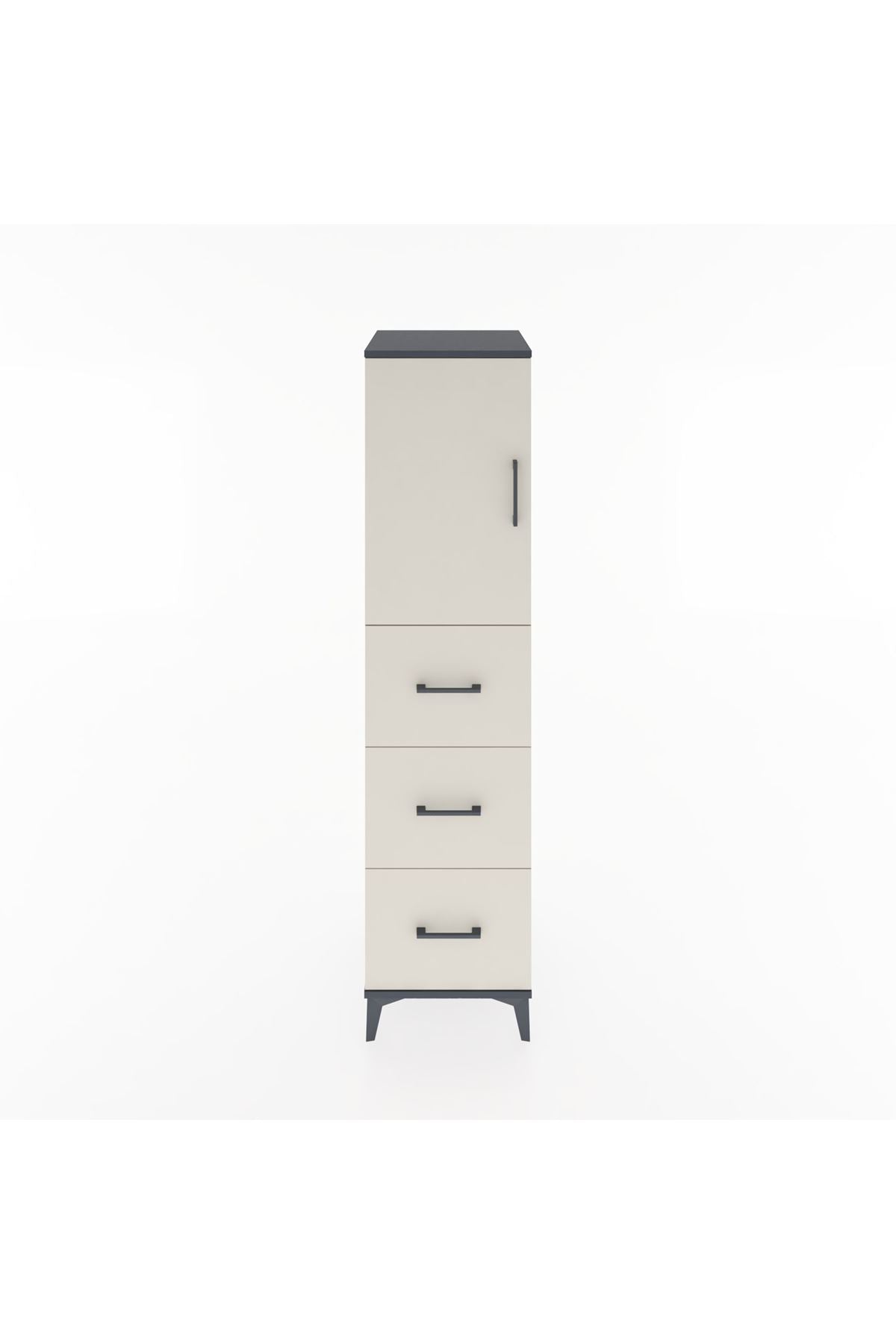 Hyperion Dolap 2 Raflı 3 Çekmeceli Tek Kapaklı 44x44x182 - S55M024V4B
