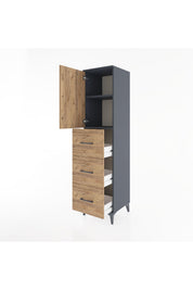Hyperion Dolap 2 Raflı 3 Çekmeceli Tek Kapaklı 44x44x182 - S55M024V6B
