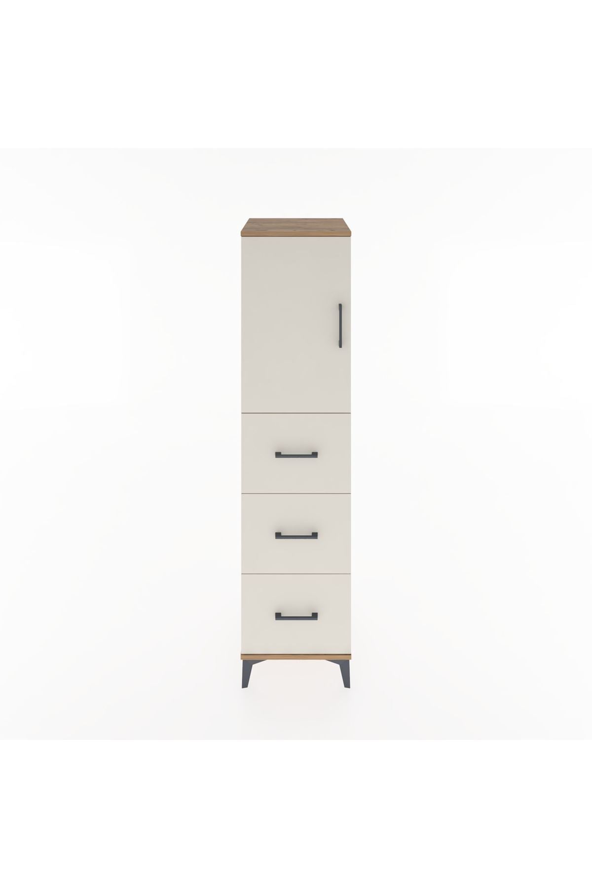 Hyperion Dolap 2 Raflı 3 Çekmeceli Tek Kapaklı 44x44x182 - S55M024V7B