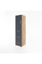 Hyperion Dolap 2 Raflı 3 Çekmeceli Tek Kapaklı 44x44x182 - S55M024V8B