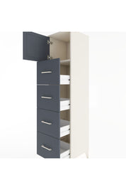 Hyperion Dolap Tek Raflı 4 Çekmeceli Tek Kapaklı 44x44x182 - S55M025V2B