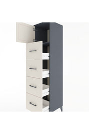 Hyperion Dolap Tek Raflı 4 Çekmeceli Tek Kapaklı 44x44x182 - S55M025V4B
