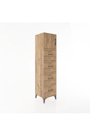Hyperion Dolap Tek Raflı 4 Çekmeceli Tek Kapaklı 44x44x182 - S55M025V9B