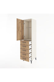 Hyperion Dolap Tek Raflı 5 Çekmeceli Tek Askılı 44x44x182 - S55M026V3B