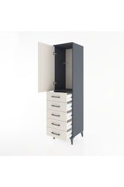Hyperion Dolap Tek Raflı 5 Çekmeceli Tek Askılı 44x44x182 - S55M026V4B