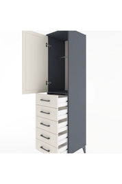 Hyperion Dolap Tek Raflı 5 Çekmeceli Tek Askılı 44x44x182 - S55M026V4B