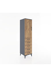 Hyperion Dolap Tek Raflı 5 Çekmeceli Tek Askılı 44x44x182 - S55M026V6B