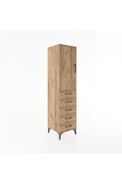 Hyperion Dolap Tek Raflı 5 Çekmeceli Tek Askılı 44x44x182 - S55M026V9B
