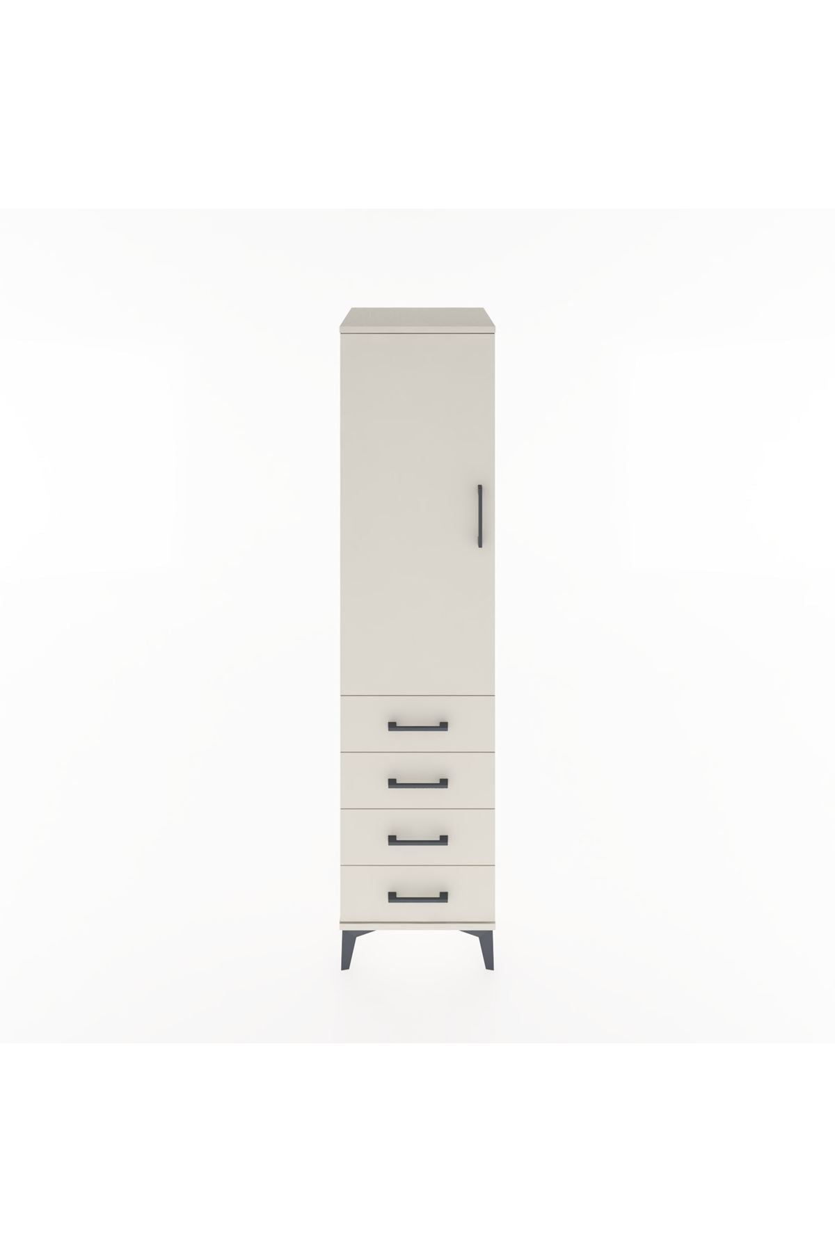 Hyperion Dolap Tek Raflı 4 Çekmeceli Tek Askılı 44x44x182 - S55M027V1B