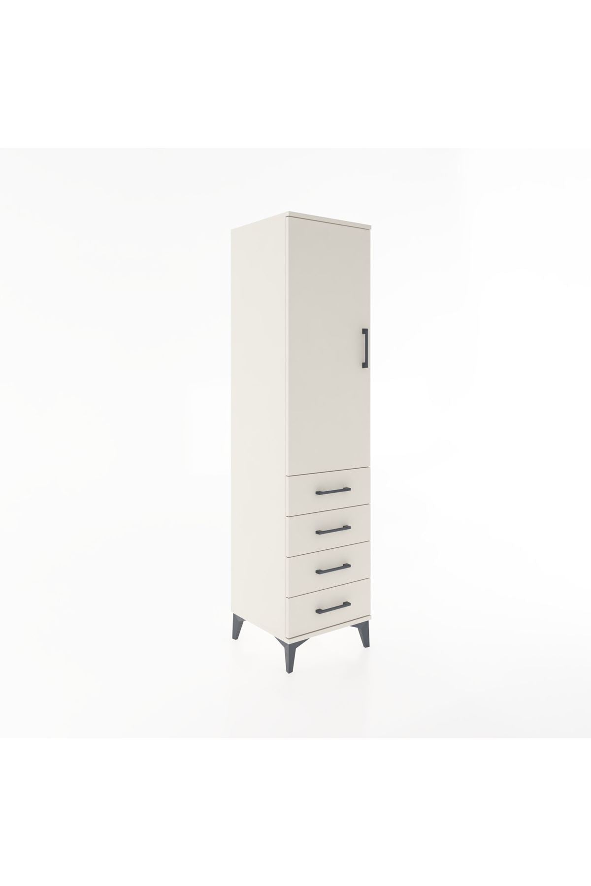 Hyperion Dolap Tek Raflı 4 Çekmeceli Tek Askılı 44x44x182 - S55M027V1B