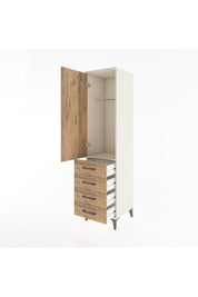 Hyperion Dolap Tek Raflı 4 Çekmeceli Tek Askılı 44x44x182 - S55M027V3B