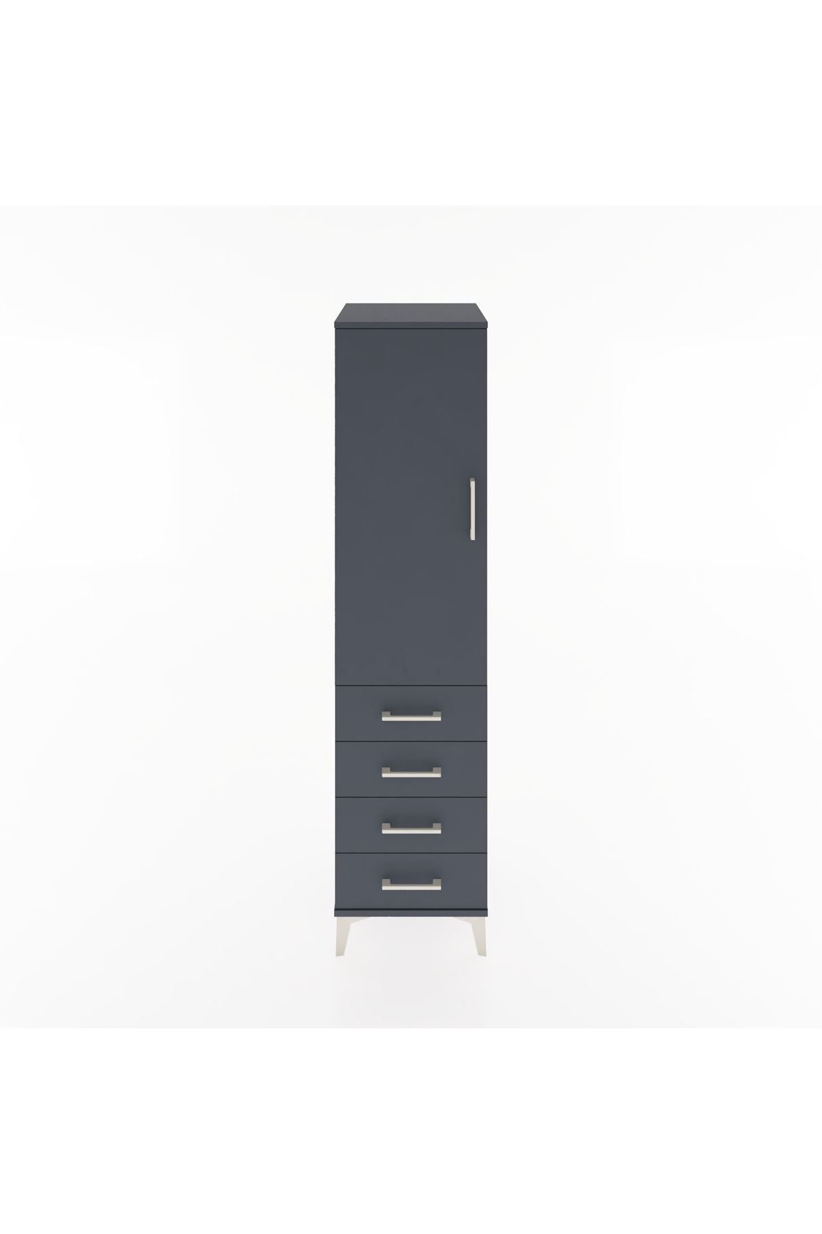Hyperion Dolap Tek Raflı 4 Çekmeceli Tek Askılı 44x44x182 - S55M027V5B