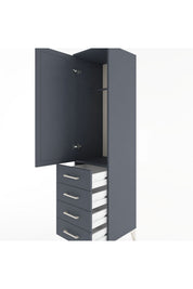 Hyperion Dolap Tek Raflı 4 Çekmeceli Tek Askılı 44x44x182 - S55M027V5B