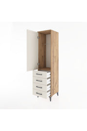 Hyperion Dolap Tek Raflı 4 Çekmeceli Tek Askılı 44x44x182 - S55M027V7B