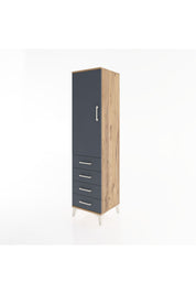 Hyperion Dolap Tek Raflı 4 Çekmeceli Tek Askılı 44x44x182 - S55M027V8B