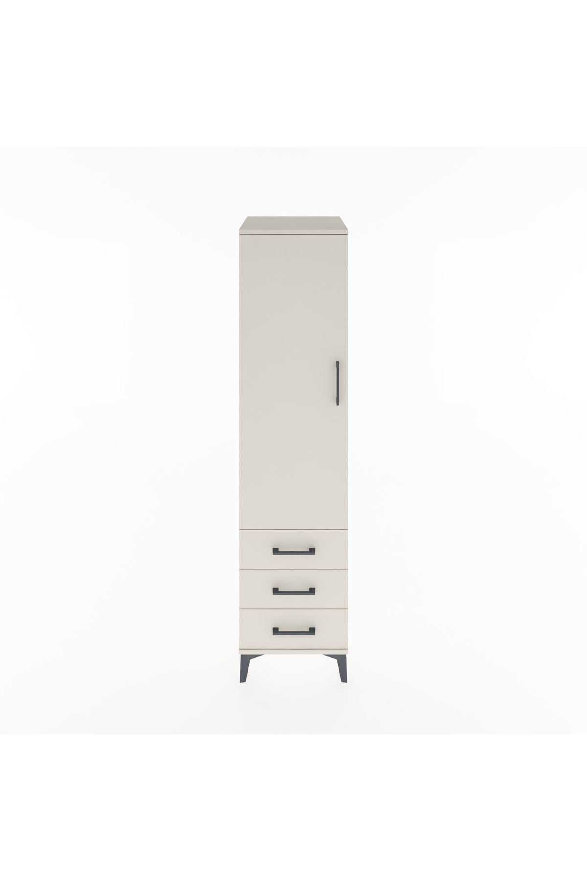 Hyperion Dolap Tek Raflı 3 Çekmeceli Tek Askılı 44x44x182 - S55M028V1B