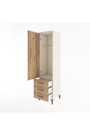 Hyperion Dolap Tek Raflı 3 Çekmeceli Tek Askılı 44x44x182 - S55M028V3B
