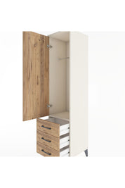 Hyperion Dolap Tek Raflı 3 Çekmeceli Tek Askılı 44x44x182 - S55M028V3B