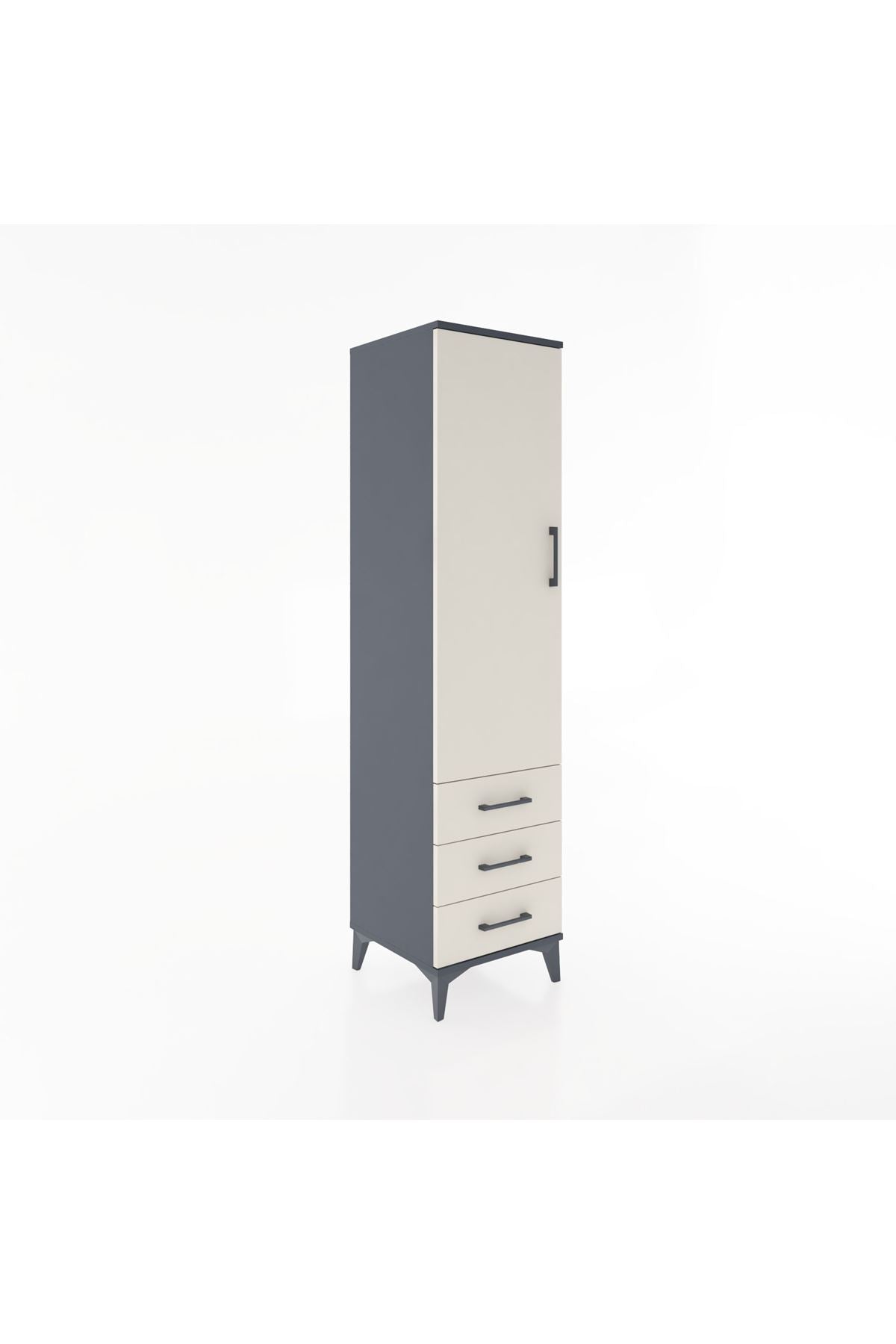 Hyperion Dolap Tek Raflı 3 Çekmeceli Tek Askılı 44x44x182 - S55M028V4B