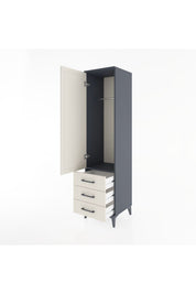 Hyperion Dolap Tek Raflı 3 Çekmeceli Tek Askılı 44x44x182 - S55M028V4B