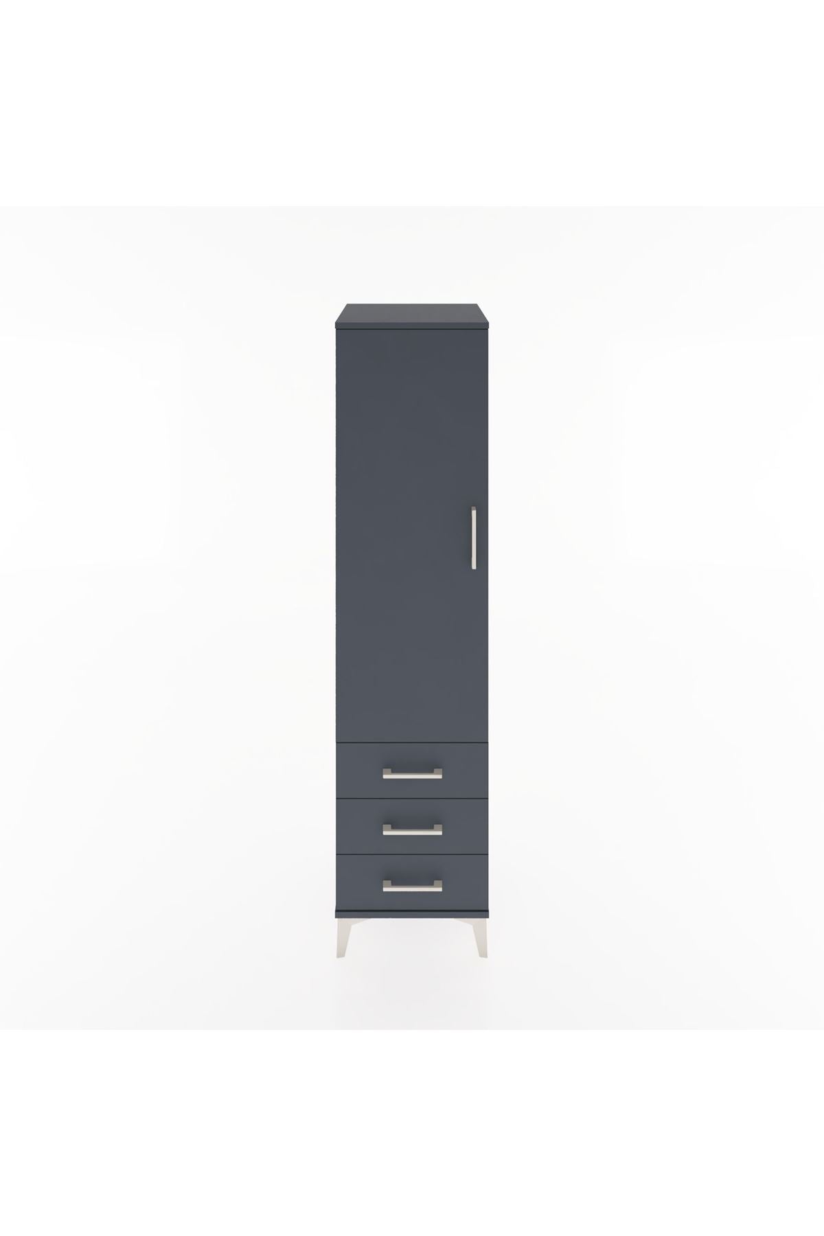 Hyperion Dolap Tek Raflı 3 Çekmeceli Tek Askılı 44x44x182 - S55M028V5B