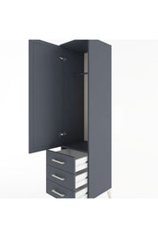 Hyperion Dolap Tek Raflı 3 Çekmeceli Tek Askılı 44x44x182 - S55M028V5B