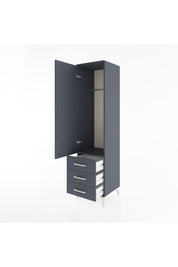 Hyperion Dolap Tek Raflı 3 Çekmeceli Tek Askılı 44x44x182 - S55M028V5B