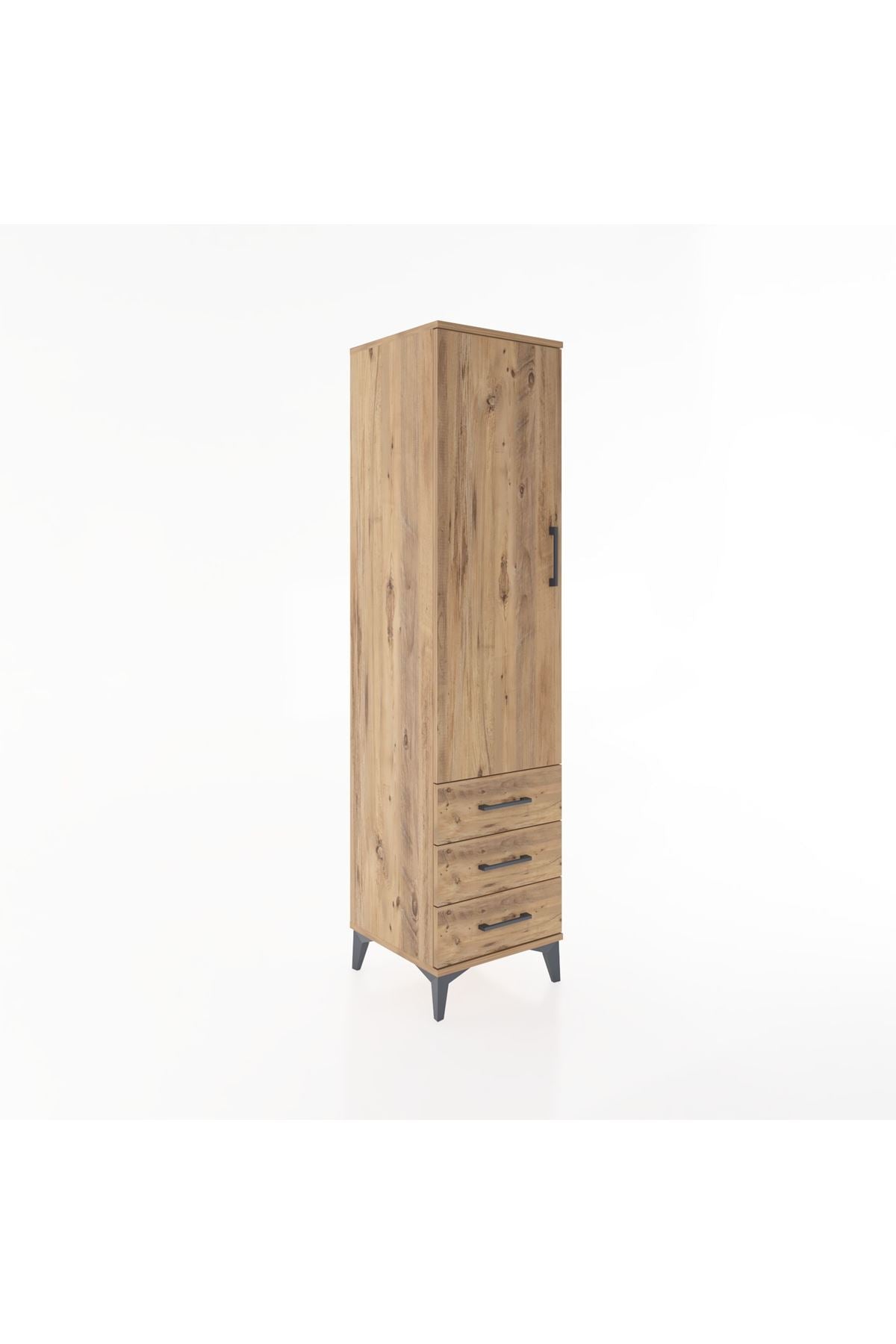 Hyperion Dolap Tek Raflı 3 Çekmeceli Tek Askılı 44x44x182 - S55M028V9B