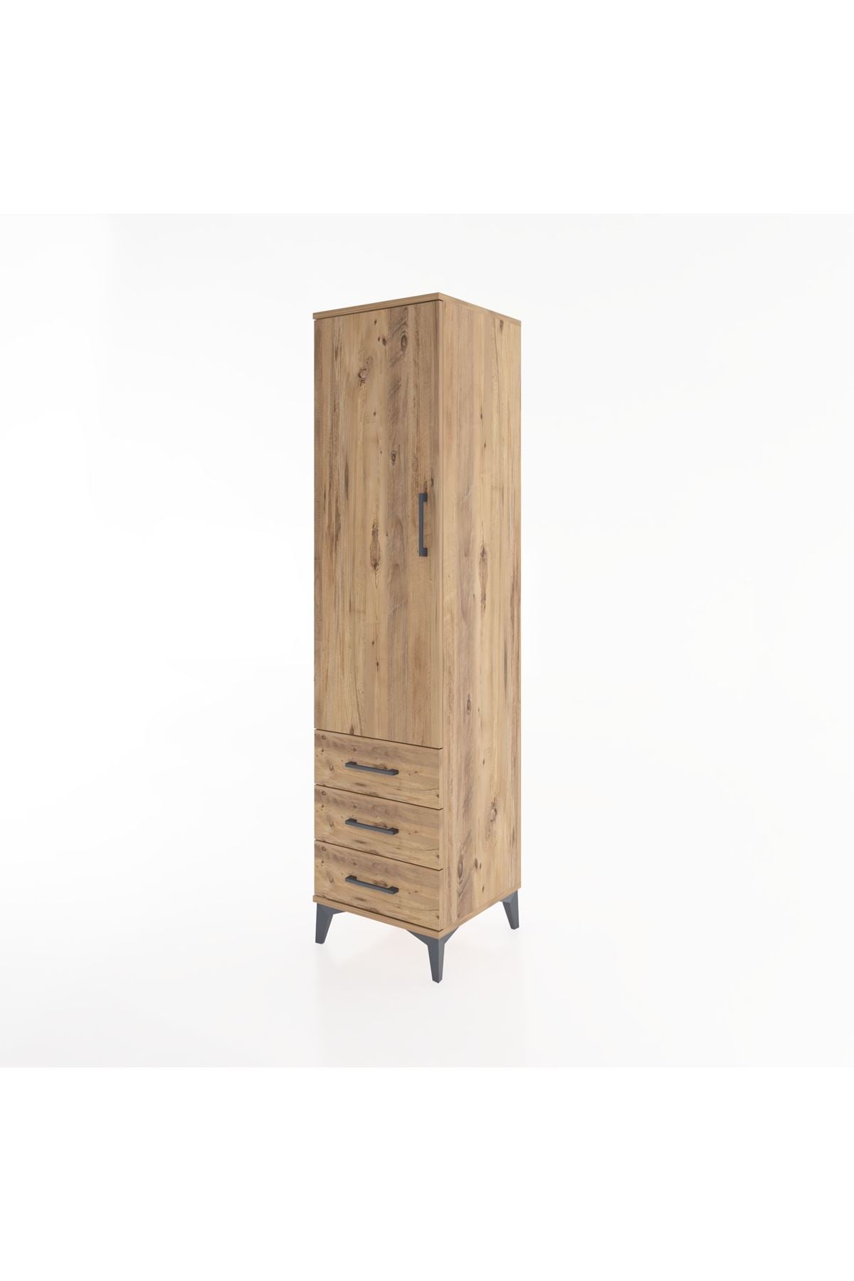 Hyperion Dolap Tek Raflı 3 Çekmeceli Tek Askılı 44x44x182 - S55M028V9B