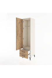 Hyperion Dolap Tek Raflı 2 Çekmeceli Tek Askılı 44x44x182 - S55M029V3B