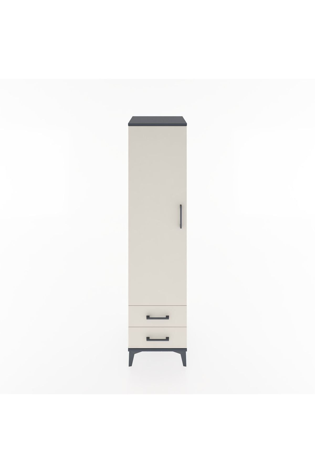 Hyperion Dolap Tek Raflı 2 Çekmeceli Tek Askılı 44x44x182 - S55M029V4B