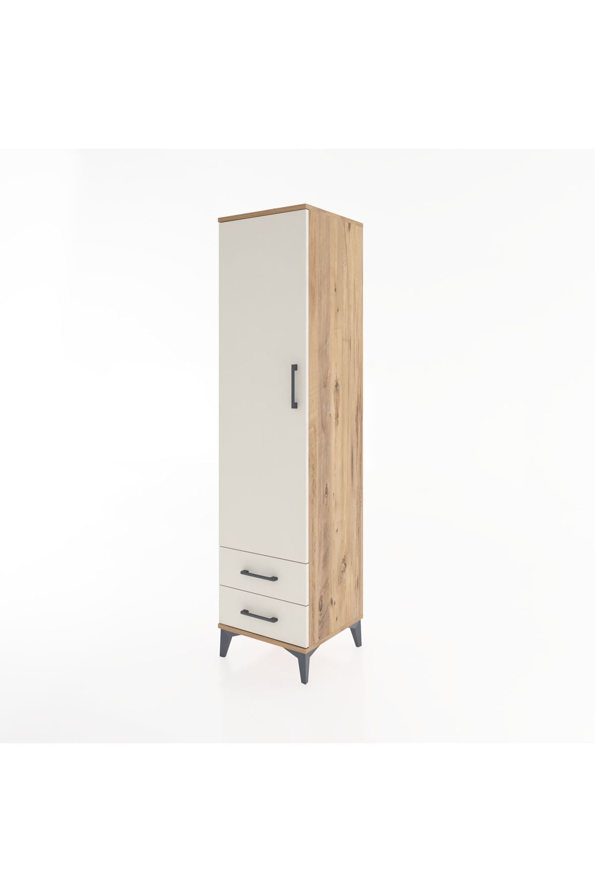 Hyperion Dolap Tek Raflı 2 Çekmeceli Tek Askılı 44x44x182 - S55M029V7B