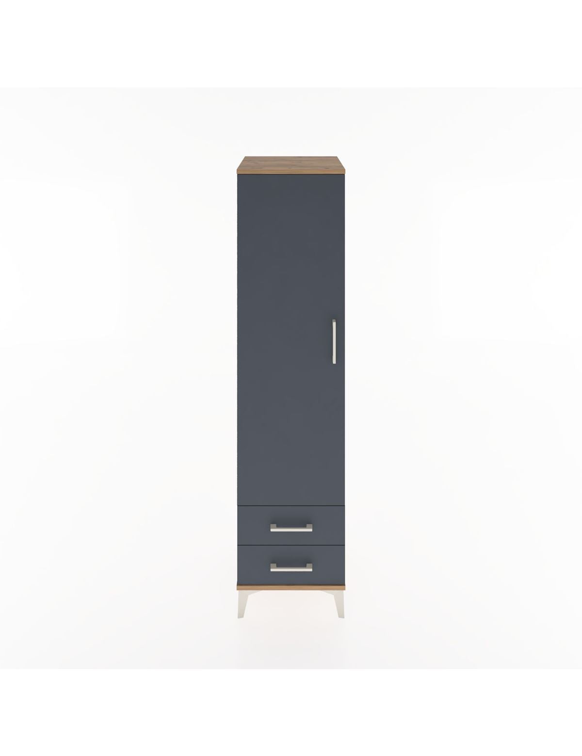 Hyperion Dolap Tek Raflı 2 Çekmeceli Tek Askılı 44x44x182 - S55M029V8B