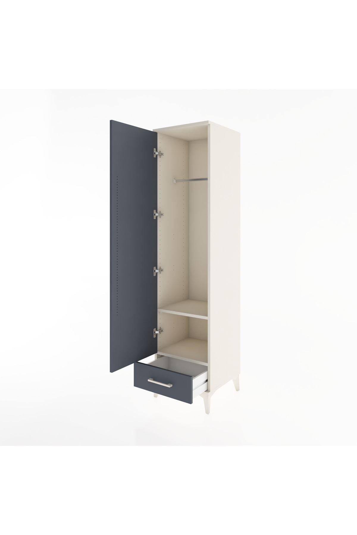Hyperion Dolap 2 Raflı Tek Çekmeceli Tek Askılı 44x44x182 - S55M030V2B