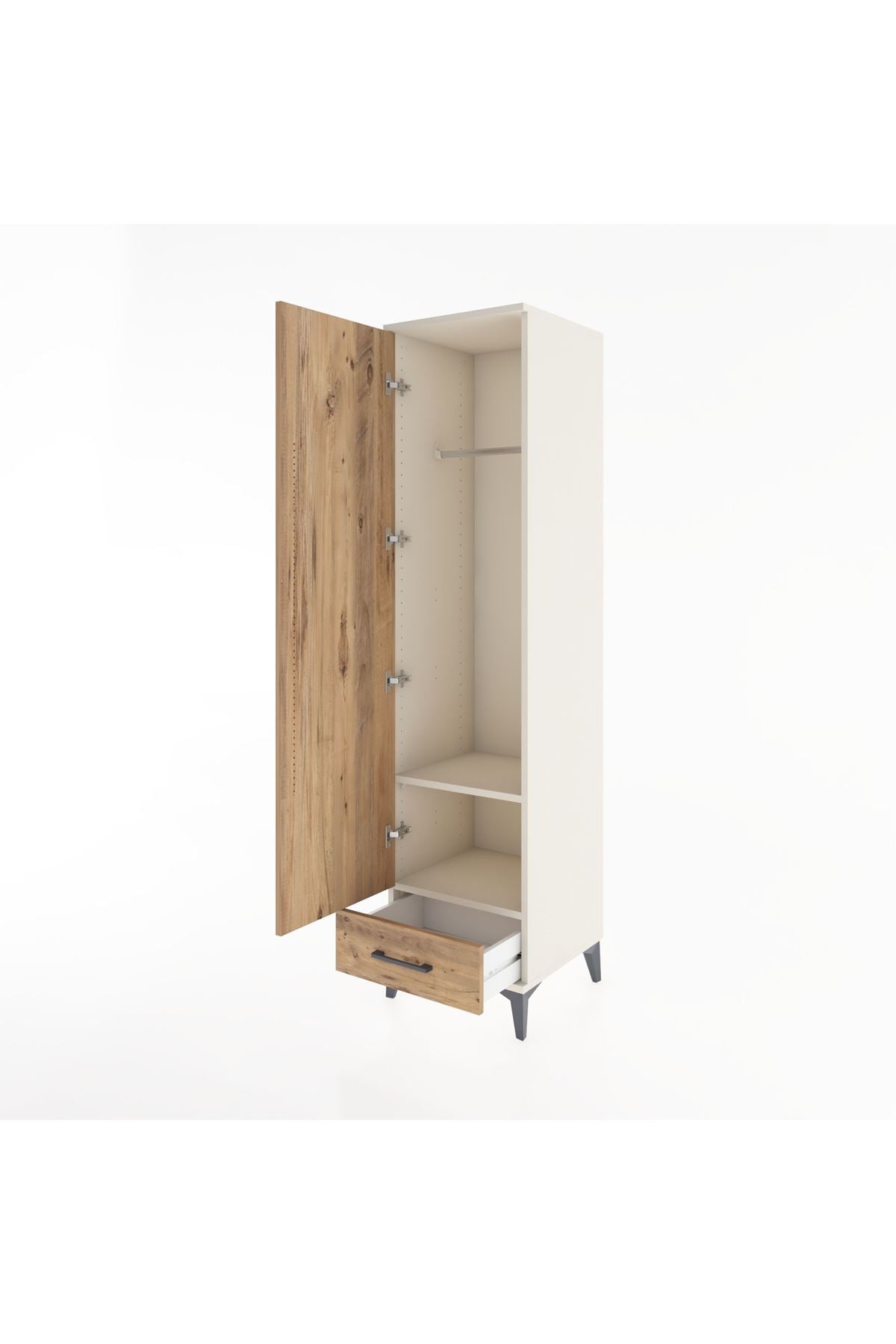 Hyperion Dolap 2 Raflı Tek Çekmeceli Tek Askılı 44x44x182 - S55M030V3B