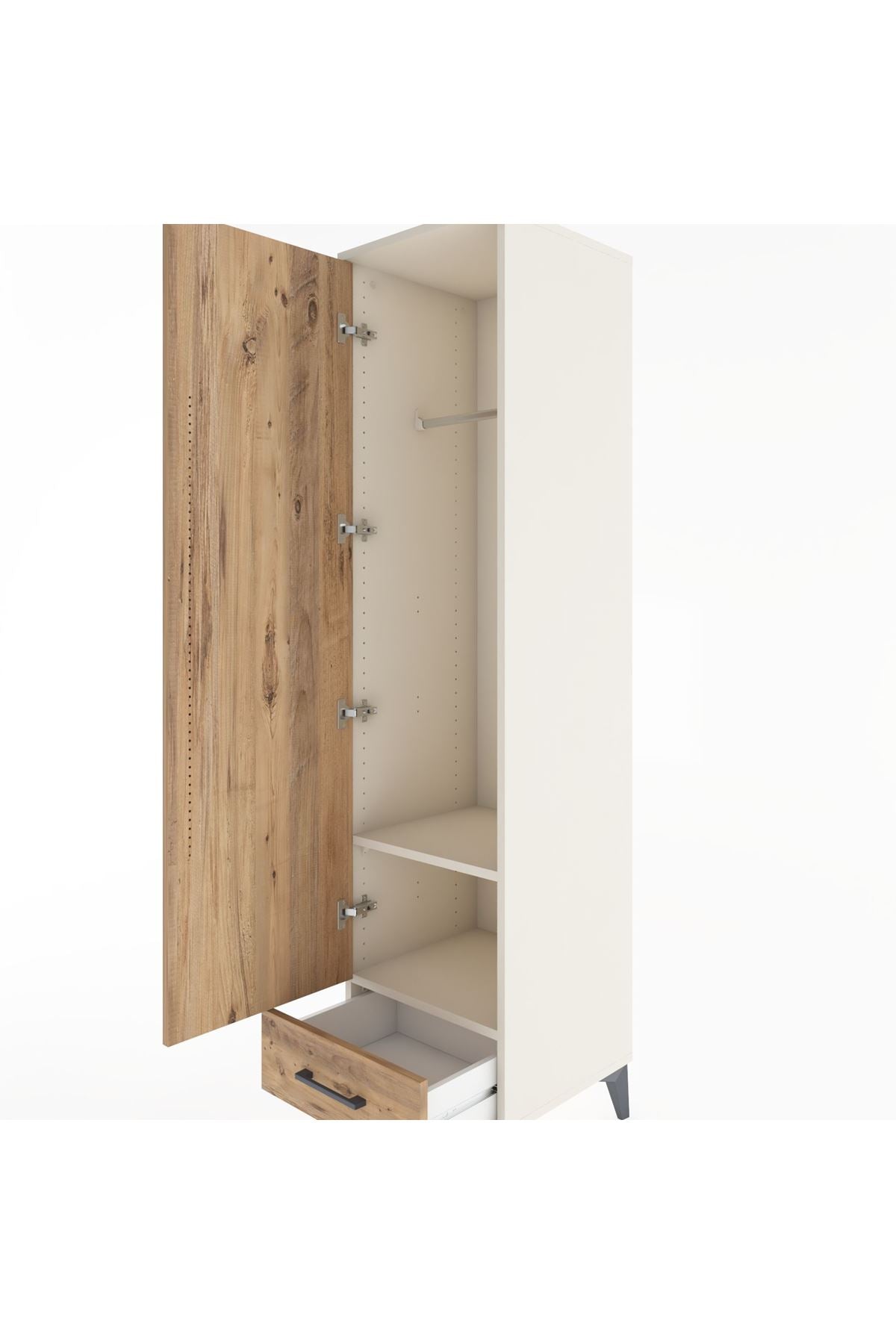 Hyperion Dolap 2 Raflı Tek Çekmeceli Tek Askılı 44x44x182 - S55M030V3B