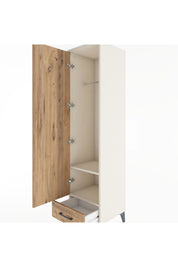 Hyperion Dolap 2 Raflı Tek Çekmeceli Tek Askılı 44x44x182 - S55M030V3B