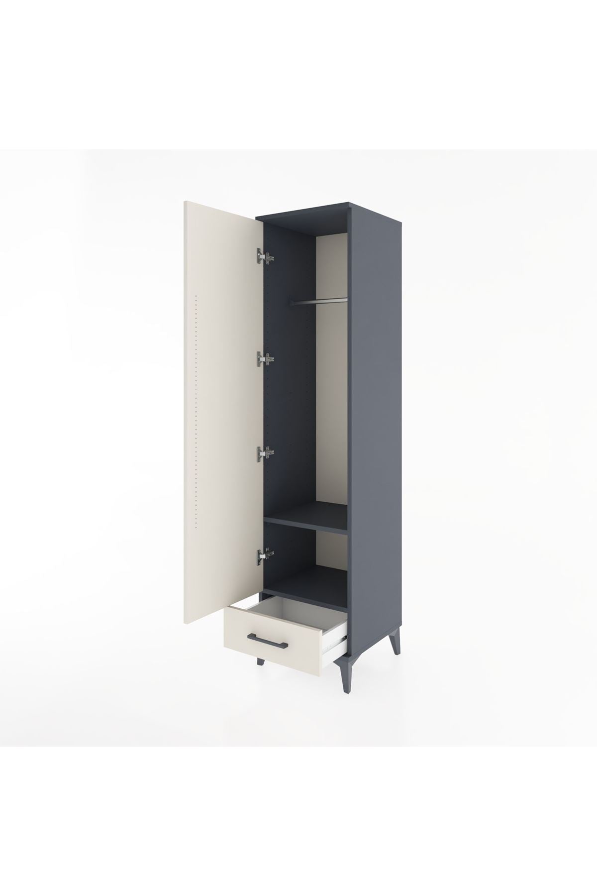 Hyperion Dolap 2 Raflı Tek Çekmeceli Tek Askılı 44x44x182 - S55M030V4B