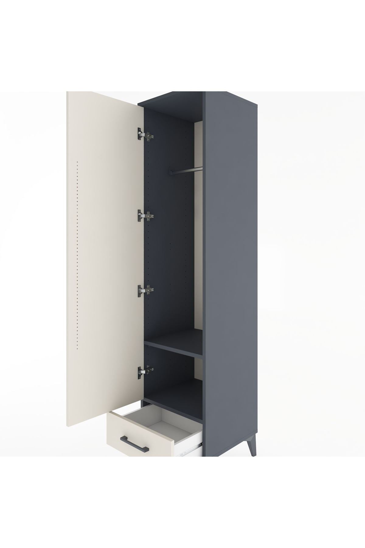 Hyperion Dolap 2 Raflı Tek Çekmeceli Tek Askılı 44x44x182 - S55M030V4B