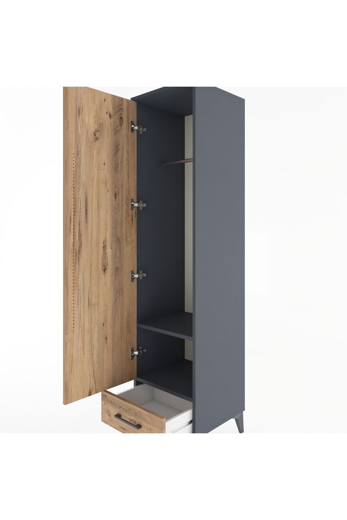Hyperion Dolap 2 Raflı Tek Çekmeceli Tek Askılı 44x44x182 - S55M030V6B